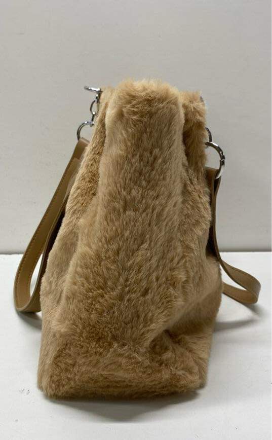 Mearoy Italy Tan Plush Faux Fur Tote Bag image number 4