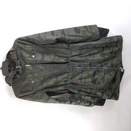 Michael Kors Women Black & Green Camo Rain Jacket S