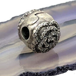 Designer Pandora S925 ALE Sterling Silver Rhinestone Rose Clip Beaded Charm alternative image
