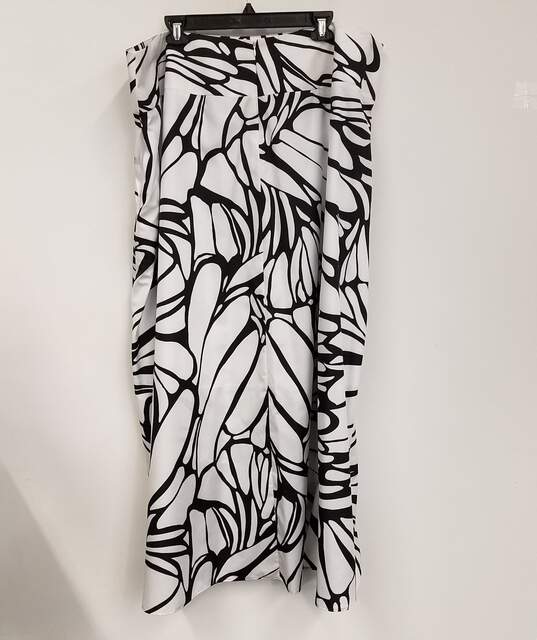 NWT Marina Rinaldi Womens Black White Chicca Back Zip Maxi Skirt Size 29 image number 2