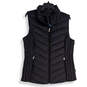 NWT Womens Black Mock Neck Sleeveless Full-Zip Puffer Vest Size Large image number 1
