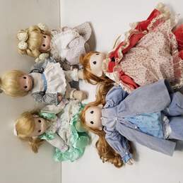 Bundle of 5 Precious Moments Porcelain Dolls