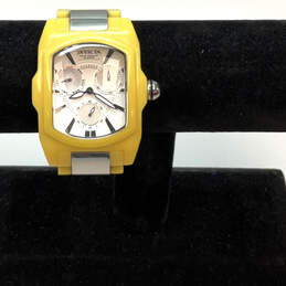 Designer Invicta 6615 White Rectangle Dial Quartz Analog Wristwatch