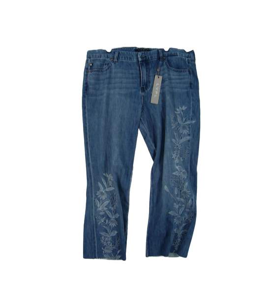 NWT LVPL Womens Blue Embroidered Wide Leg Jeans Size 14/32 image number 3