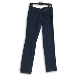 Armani Exchange Womens Blue Denim 5-Pocket Design Straight Leg Jeans Size 10