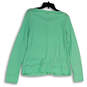Womens Green Long Sleeve Pockets Button Front Cardigan Sweater Size Large image number 2