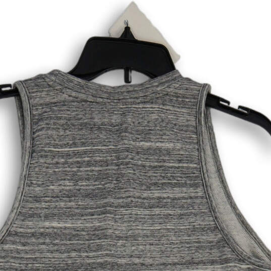 Womens Gray Round Neck Sleeveless Side Slit Pullover Tank Top Size XL image number 4