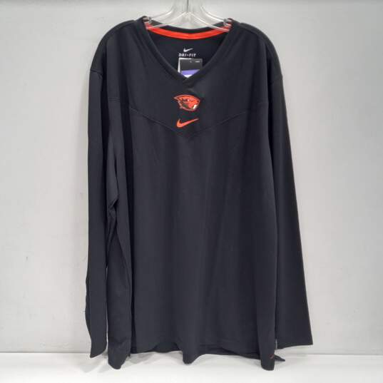 Nike Dry Fit Men's Oregon State Ducks Black Long Sleeve Shirt 3XL NWT image number 1
