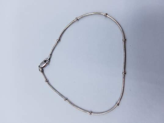 925 Sterling Silver Chain Bracelet 7in LB886 image number 1