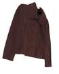 Womens Brown Long Sleeve Pockets Collared Cardigan Sweater Size 12 image number 3