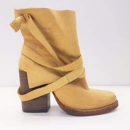 Free People Royal Rush Yellow Leather Ankle Bootie Boots Women's Size 38 EU/7.5 US alternative image