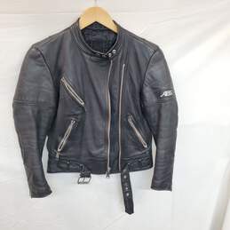 VTG. Wm ABS Distressed Leather Jacket Sz 38