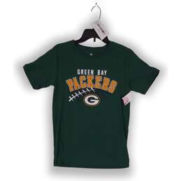 Boys Green NFL Green Bay Packers Short Sleeve T Shirt Size L
