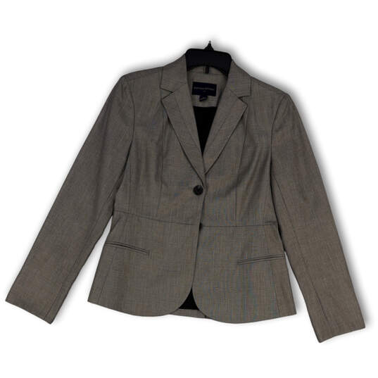 Womens Gray Notch Lapel Long Sleeve Single Breasted Two Button Blazer Sz 6 image number 1