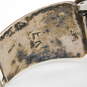 Signed EK Elmer Kee Navajo 925 Southwestern Turquoise & Coral Cabochons Stamped Leaves Granulated Tips On Benrus Watch 79.7g image number 4