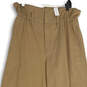NWT Womens Tan Flat Front Slash Pocket Wide Leg Cropped Pants Size 12 image number 3