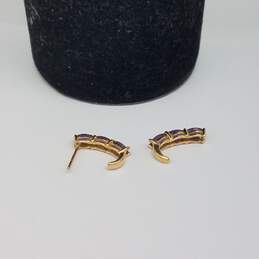 10k Gold Purple Gemstone Post Earrings 1.4g alternative image