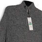NWT Womens Gray Marled Mock Neck Long Sleeve 1/2 Zip Pullover Sweater Sz L image number 3