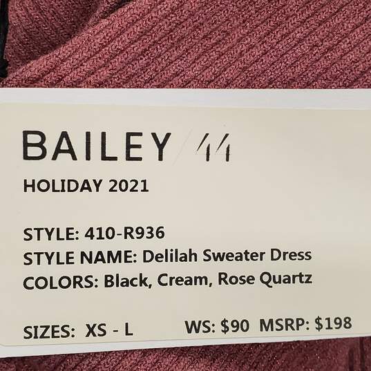 Bailey Women Pink One Shoulder Sweater Dress XS NWT image number 2