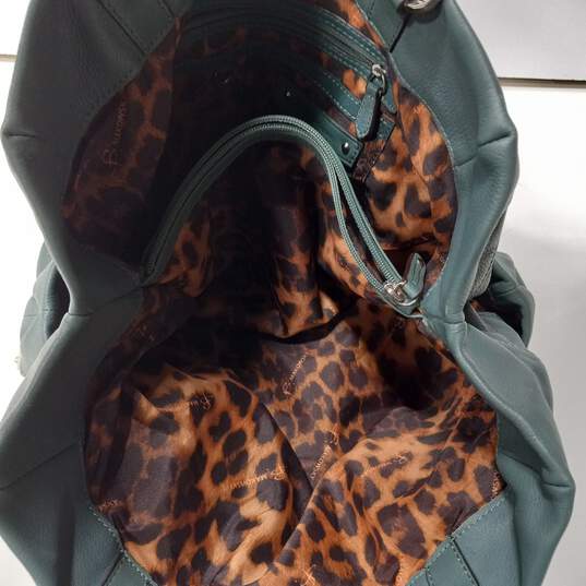 B. Makowsky Green Leather Shoulder/Hobo Purse Bag Tote image number 5