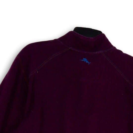 Womens Purple Reversible Long Sleeve Mock Neck 1/4 Zip Jacket Size Medium image number 4