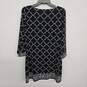 Blue Black White Other Print 3/4 Sleeve Blouse image number 2