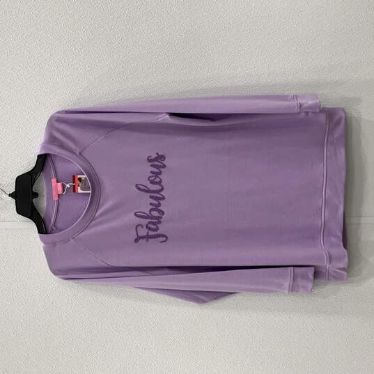NWT Womens Purple Fabulous Meredith Statement Tunic Sweatshirt Size XL image number 1