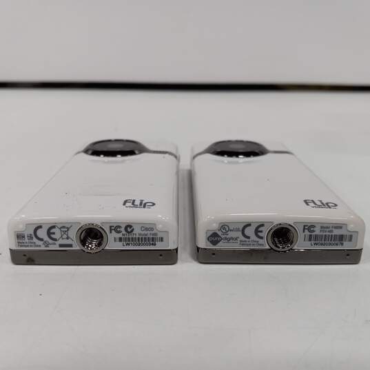 2PC Pure Digital Flip White Video Camcorders IOB Mode Mino HD image number 7