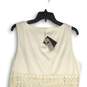 NWT Ann Taylor Womens White Round Neck Sleeveless A-Line Dress Size 14 image number 4