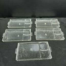 5pc. Bundle of Assorted Hazel Atlas Sip & Smoke Glass Plates alternative image