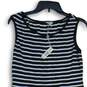 NWT Max Studio Womens Black White Striped Pleated Round Neck A-Line Dress Size M image number 3
