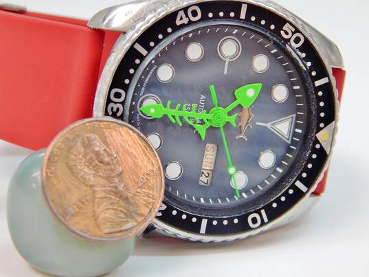 Vintage Seiko Automatic Fishbone 6309-729A Diver Watch 94.0g image number 7