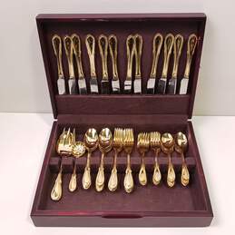Faberware Gold Cutlery Set in Wooden Case