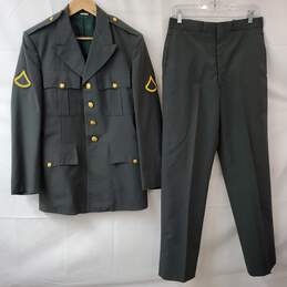 Vintage US Army Green Dress Uniform Jacket Men's 39R & Pants 31R