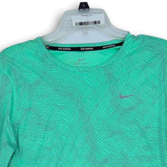 Womens Green Long Sleeve Crew Neck Dri Fit Pullover T-Shirt Size Large image number 3