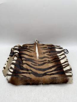 Womens Black Brown Tiger Skin Drawstring Bucket Bag alternative image