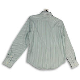 NWT Womens Green Striped Long Sleeve Pointed Collar Button-Up Shirt Size S alternative image