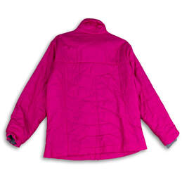 Womens Fuchsia Mock Neck Long Sleeve Full-Zip Jacket Size 1X alternative image