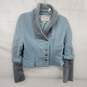Vintage Chloe Women's Blue & Gray Button Up Crop Cardigan Sweater Size 8 AUTHENCIATED image number 1