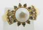 14K Yellow Gold 0.50 CTTW Diamond Pearl Ring 4.8g image number 1