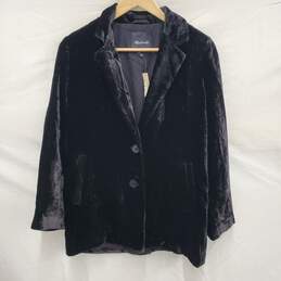 NWT Madewell WM's Black Crush Velvet Button Jacket Size SM