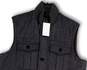 NWT Mens Gray Mock Neck Pockets Sleeveless Button Front Vest Size Large image number 3