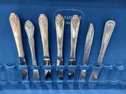 Set Of Assorted Vintage Silverware Cutlery In Wooden Box alternative image