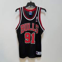 Champions Mens Black Chicago Bulls Dennis Rodman #91 NBA Jersey Size 40