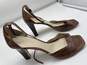 Womens Brown Leather Snake Skin Print Adjustable Strappy Heels Size 7.5M image number 2