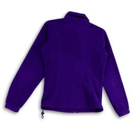 Womens Purple Fleece Long Sleeve Pockets Drawstring Full-Zip Jacket Size S alternative image
