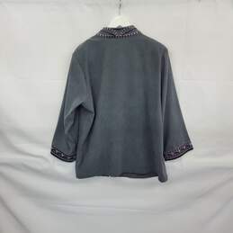 Bob Mackie Vintage Gray & Purple Embroidered Full Zip Jacket WM Size 1X NWT alternative image