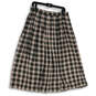 Womens Black White Plaid Pleated Elastic Waist Pull-On A-Line Skirt Size M image number 4