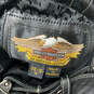Mens Black Flat Front Adjustable Belt Pockets Motorcycle Pants Size 38/10W image number 3