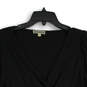 Womens Black Balloon Sleeve V-Neck Pullover Peplum Blouse Top Size Large image number 3
